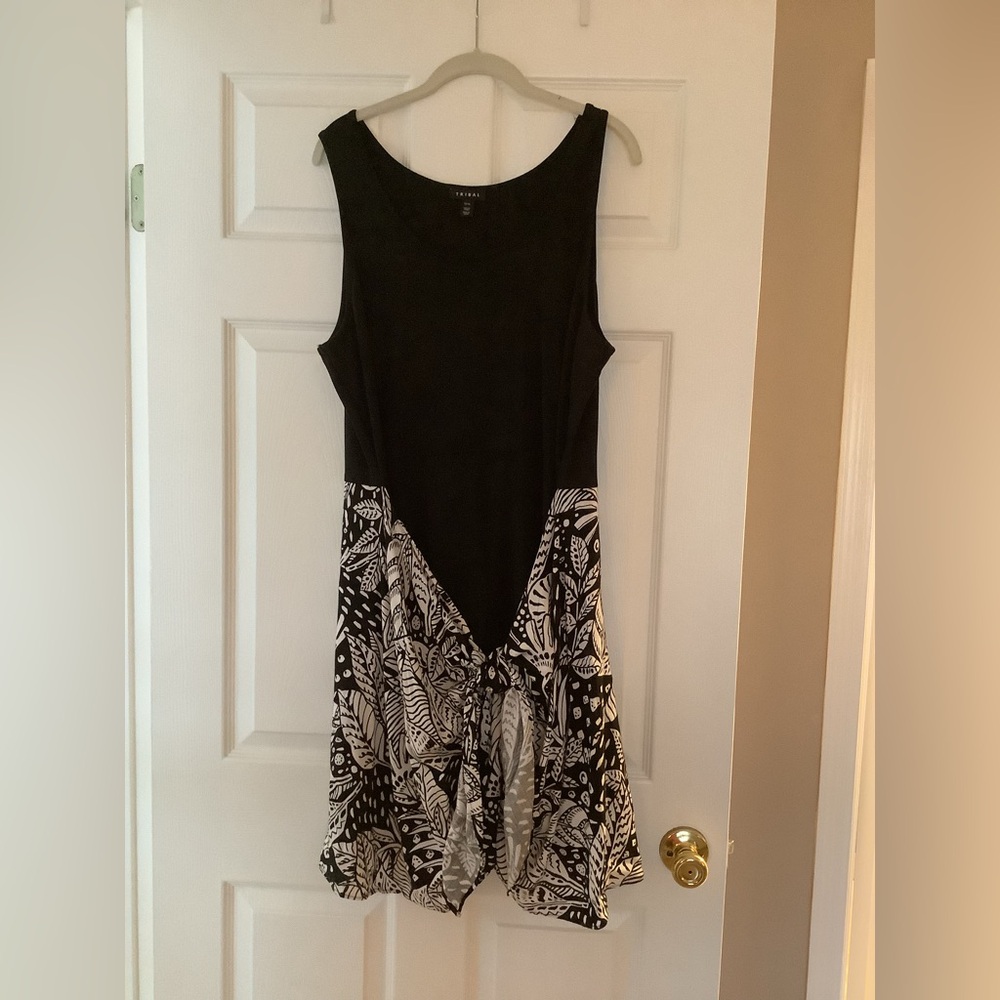 Tribal Elegant Black and White Dress